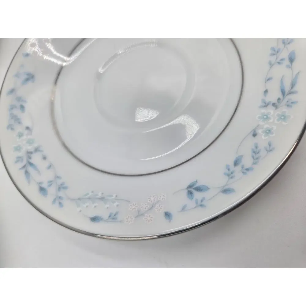 Noritake Carolyn 2693 Tea Cup Saucer Set 4 Platinum Trim EUC